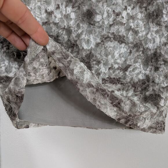 Y2K Lace Long Sleeve Top S Green Brown Fairy Grunge Stretch Dye Indie Lace Scoop - Picture 6 of 10